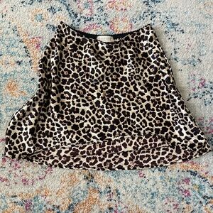 Altar'd State Leopard Print Skater Skirt - Beige, Black, Brown